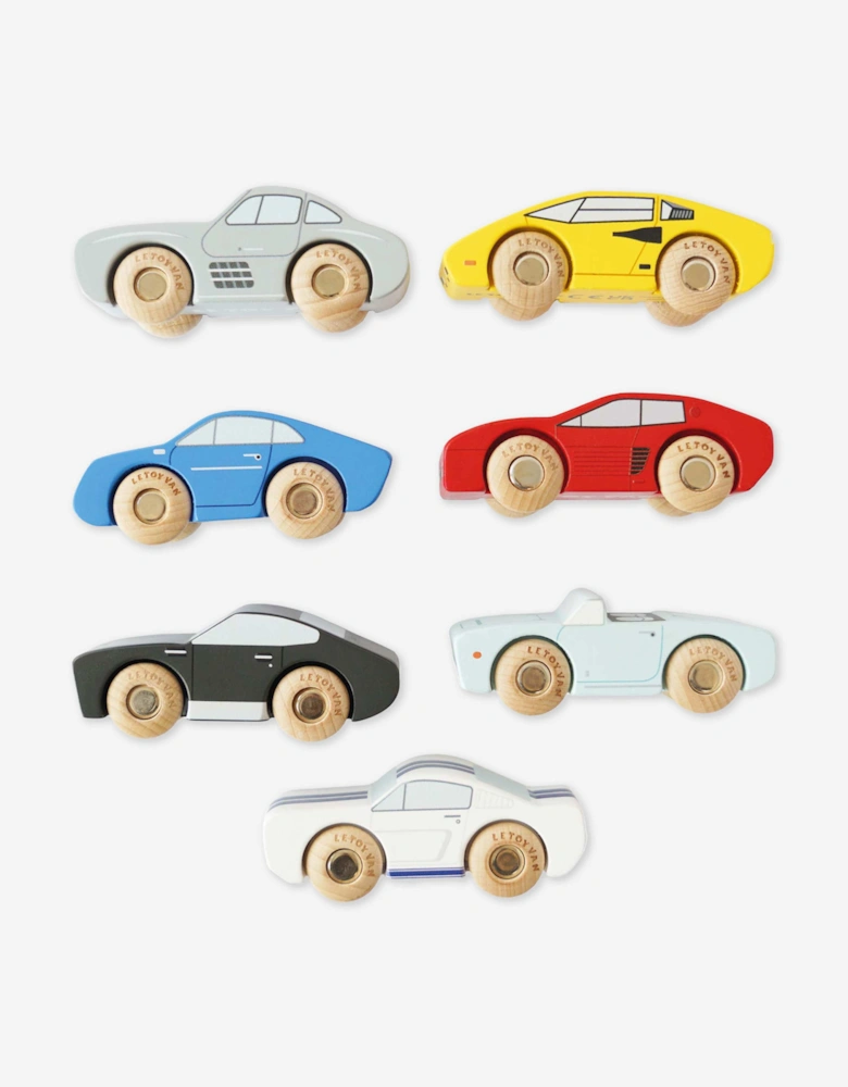 Classic Wooden Sports Cars-7 Piece (W:9 x D:3 x H:3.3 cm)