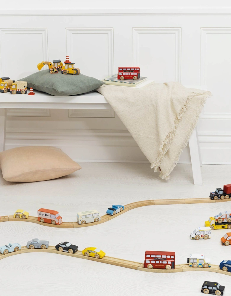 Classic Wooden Sports Cars-7 Piece (W:9 x D:3 x H:3.3 cm)