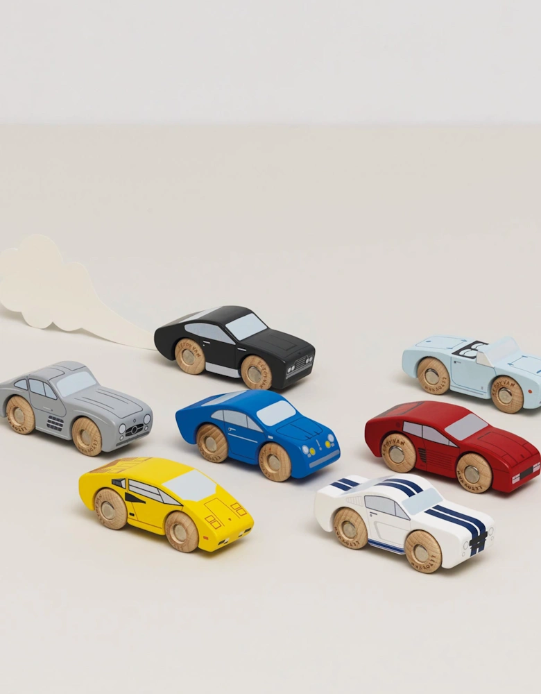 Classic Wooden Sports Cars-7 Piece (W:9 x D:3 x H:3.3 cm)