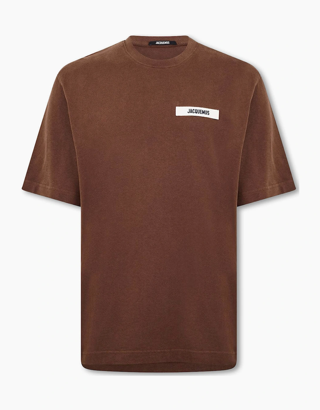 Jacquemus Men's Brown Gros Grain Patch Logo T-Shirt - Size: 40