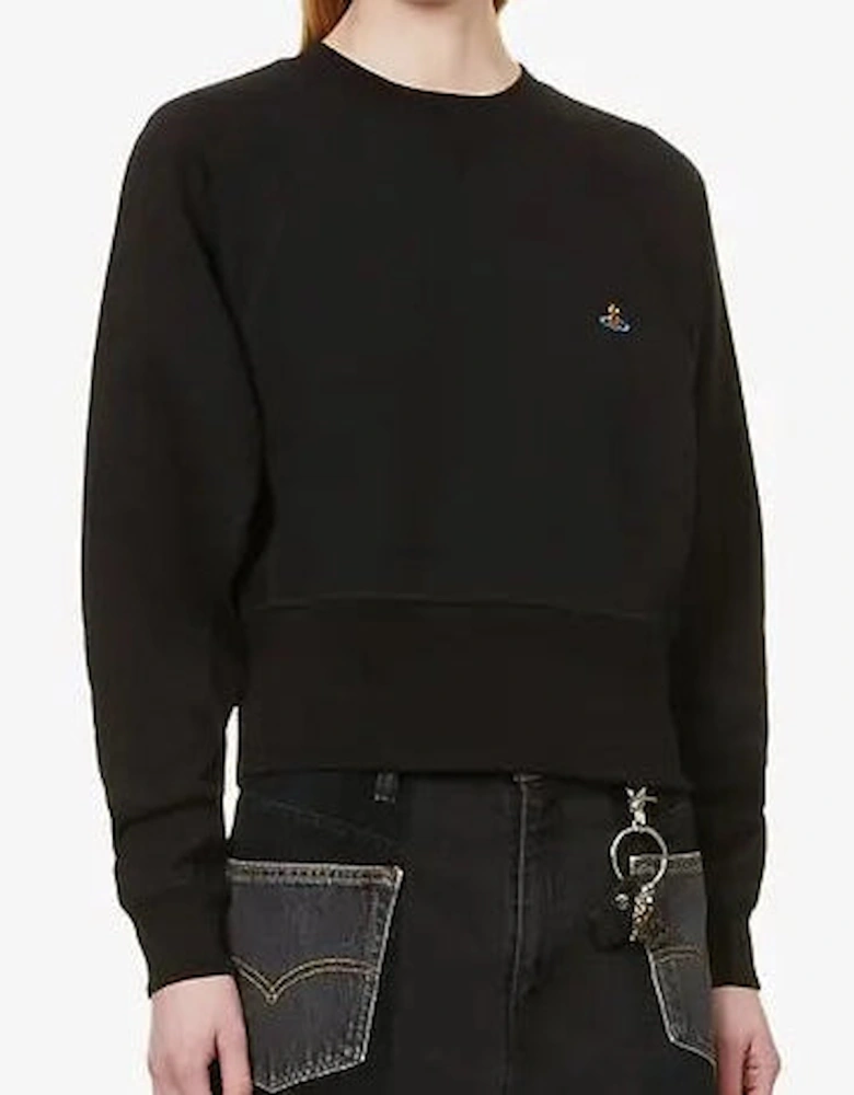 Women's Black Athletic Raglan Sweatshirt