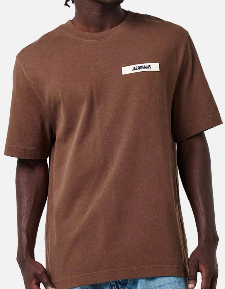 Men's Brown Gros Grain Patch Logo T-Shirt