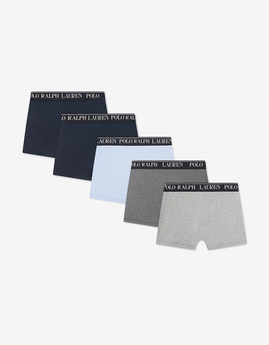 Boys Cotton Stretch 5 Pack Boxer Shorts Set in Blue