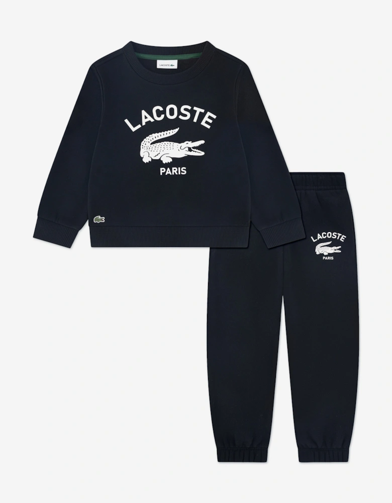 Boys Soft Branding Tracksuit in Black