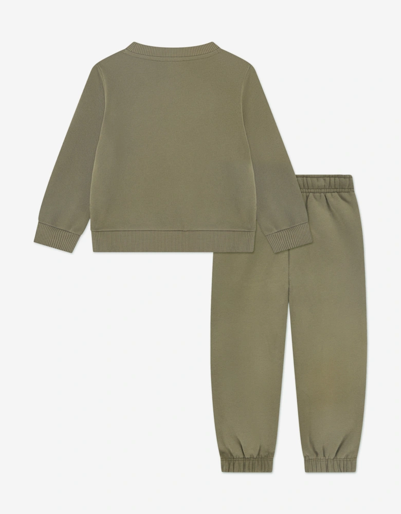 Boys Soft Branding Tracksuit in Green