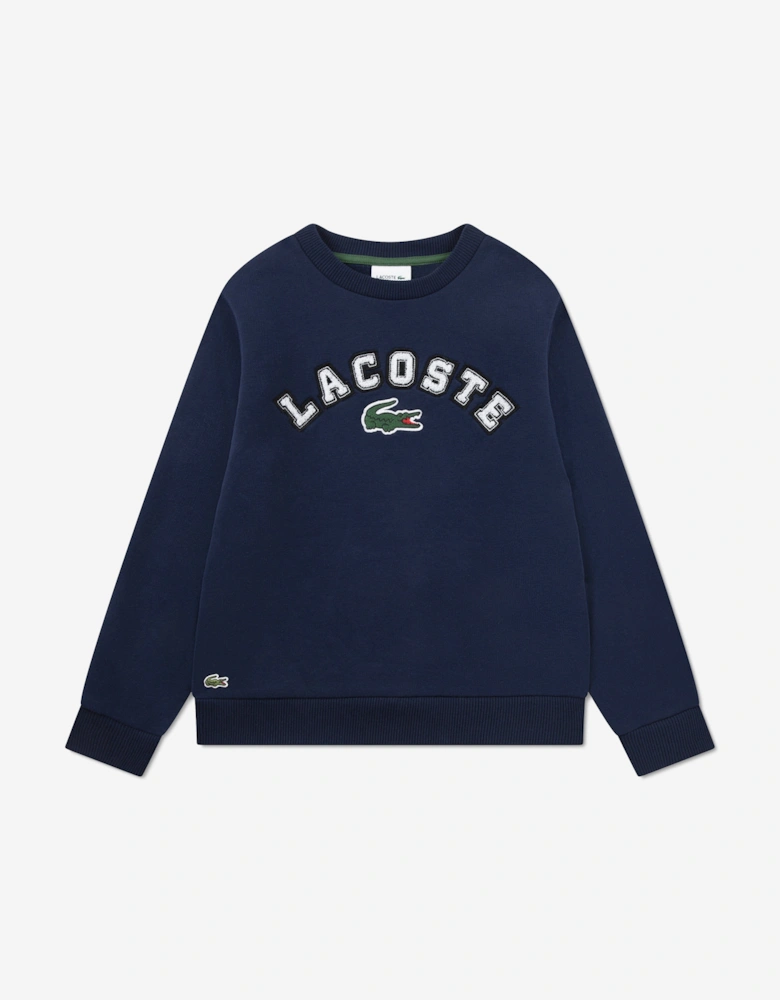 Boys Chenille Logo Sweatshirt in Navy