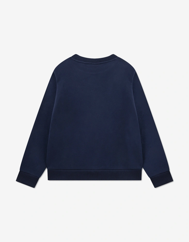 Boys Chenille Logo Sweatshirt in Navy