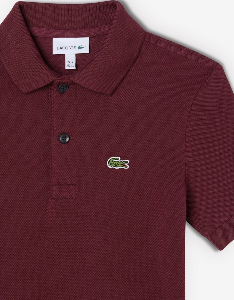Boys Pique Polo Shirt in Red