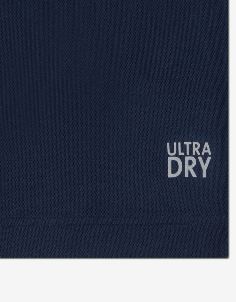 Boys Sport Jacquard Polo Shirt in Navy