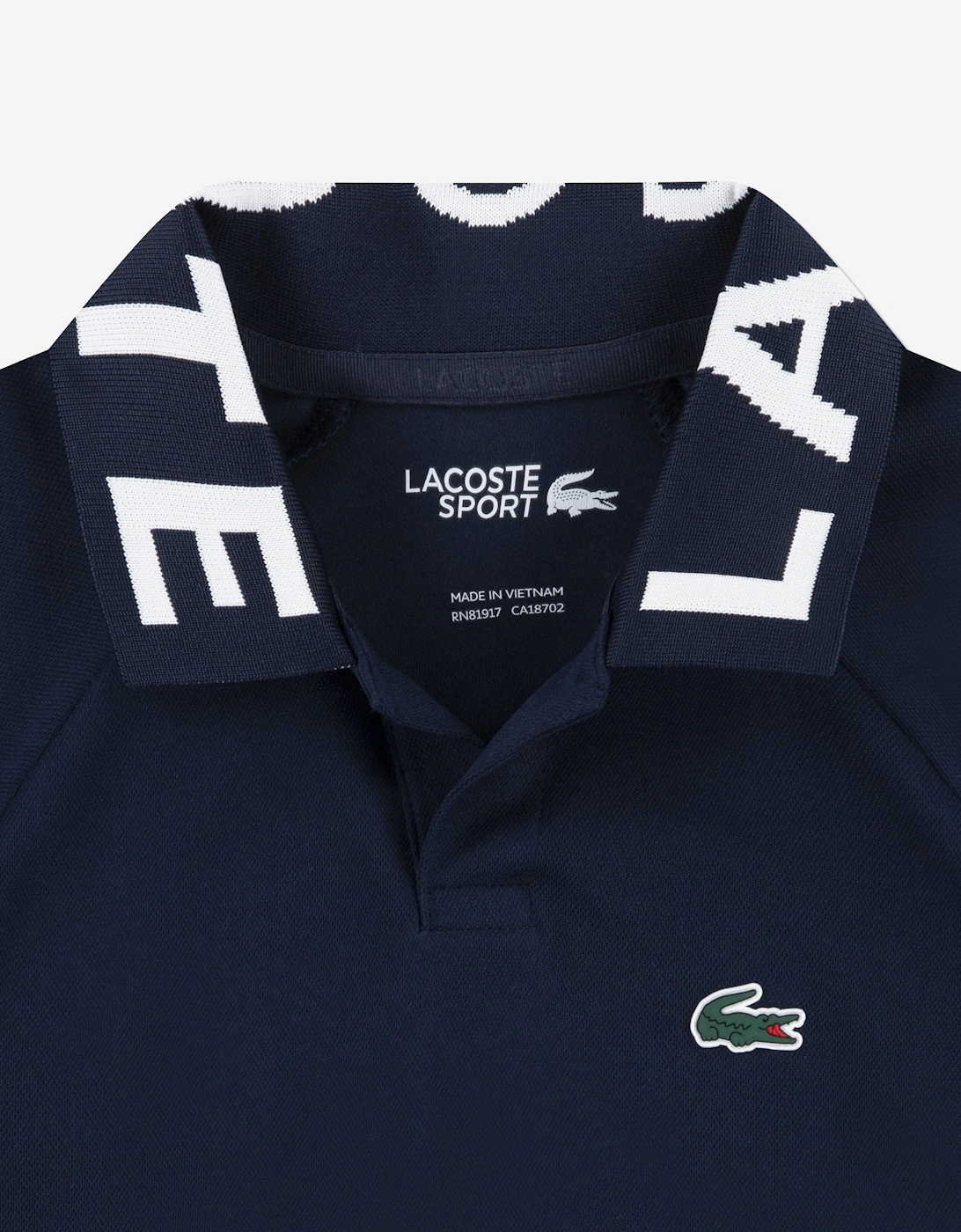 Boys Sport Jacquard Polo Shirt in Navy