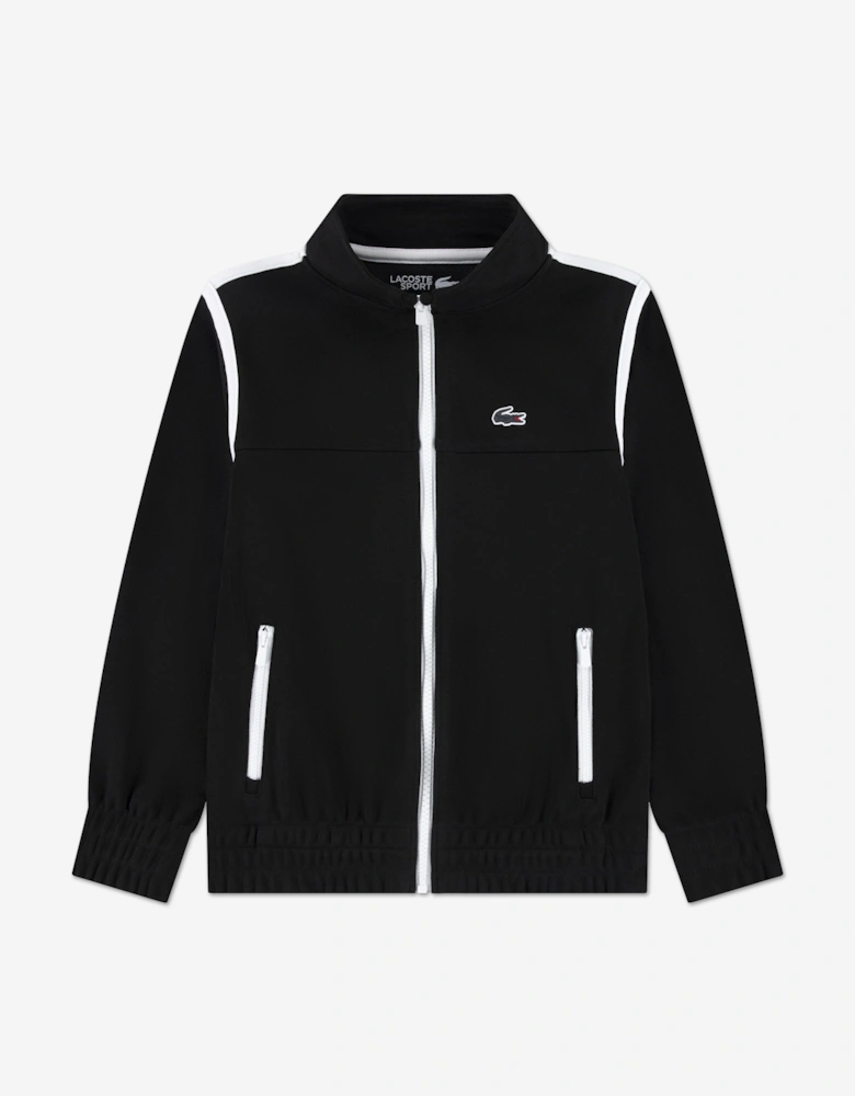Boys Contrast Seam Track Jacket in Black