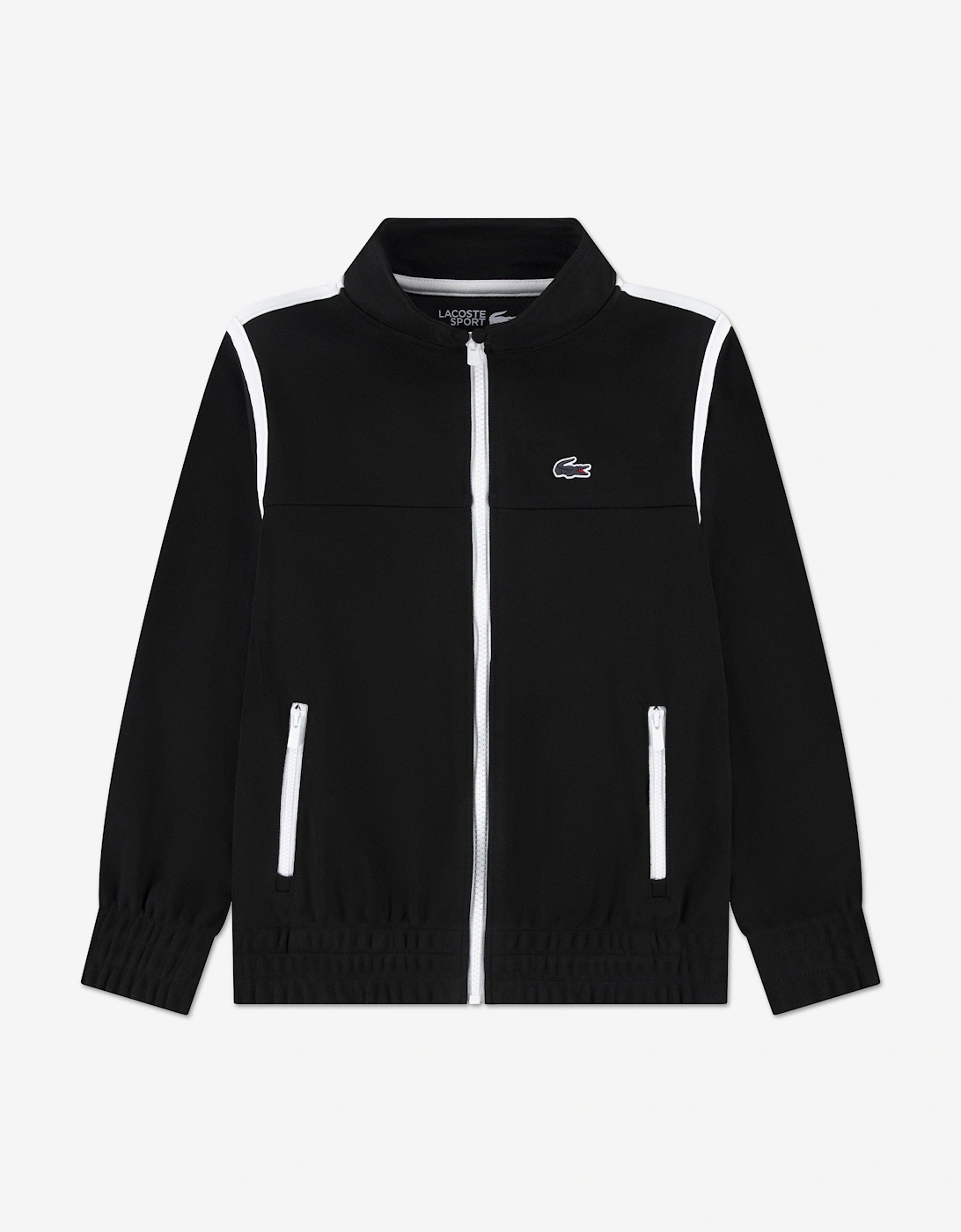 Boys Contrast Seam Track Jacket in Black, 4 of 3