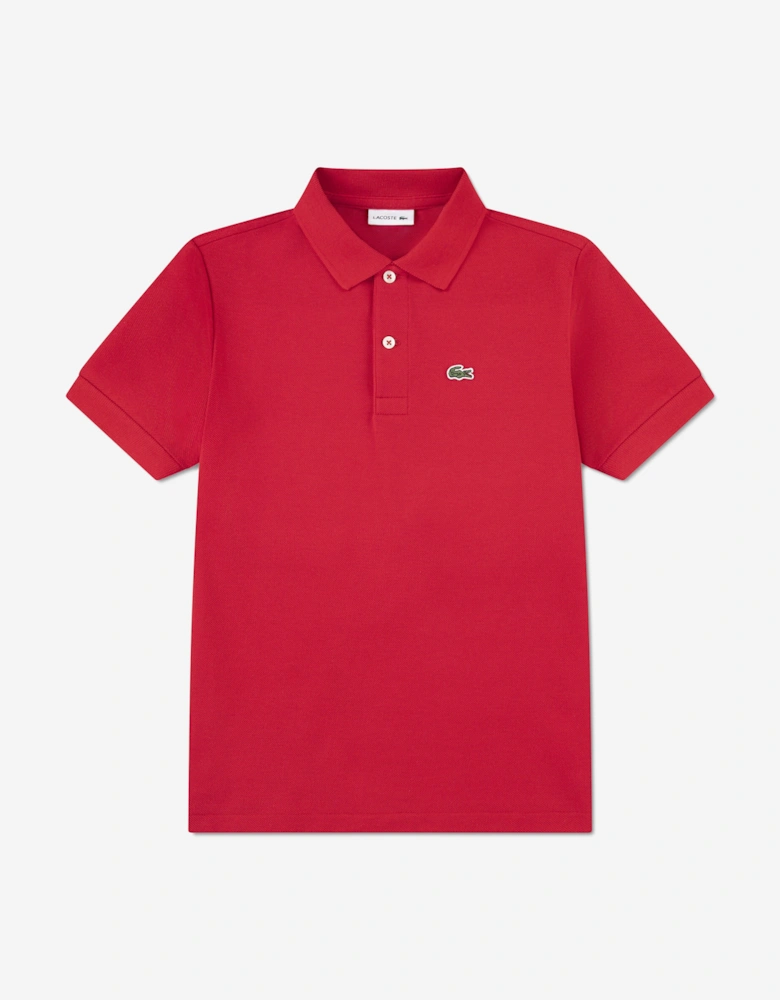Boys Petit Pique Polo Shirt in Red