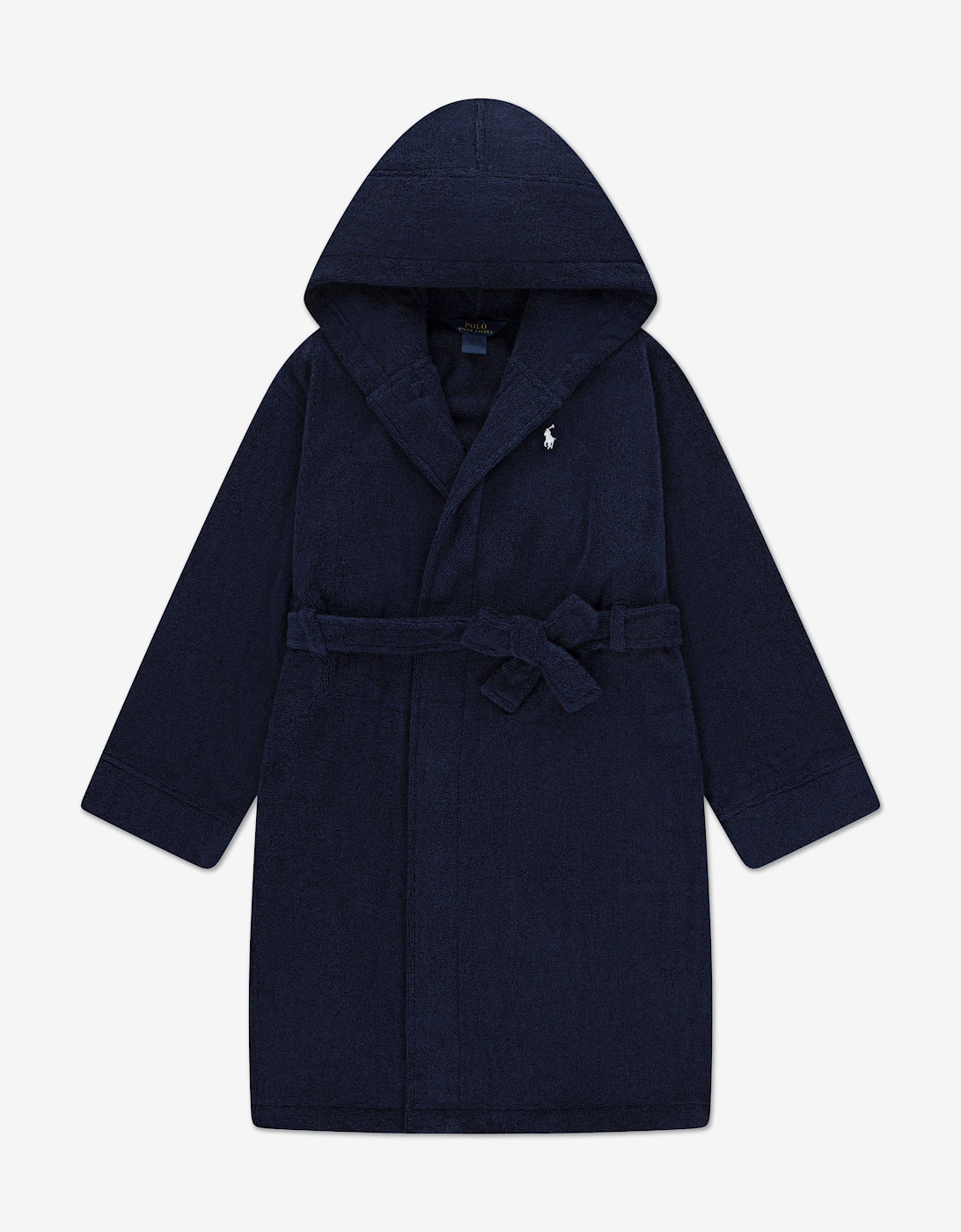 Ralph Lauren Boys Hooded Plush Terry Bathrobe in Navy - Blue - Size: 4 years