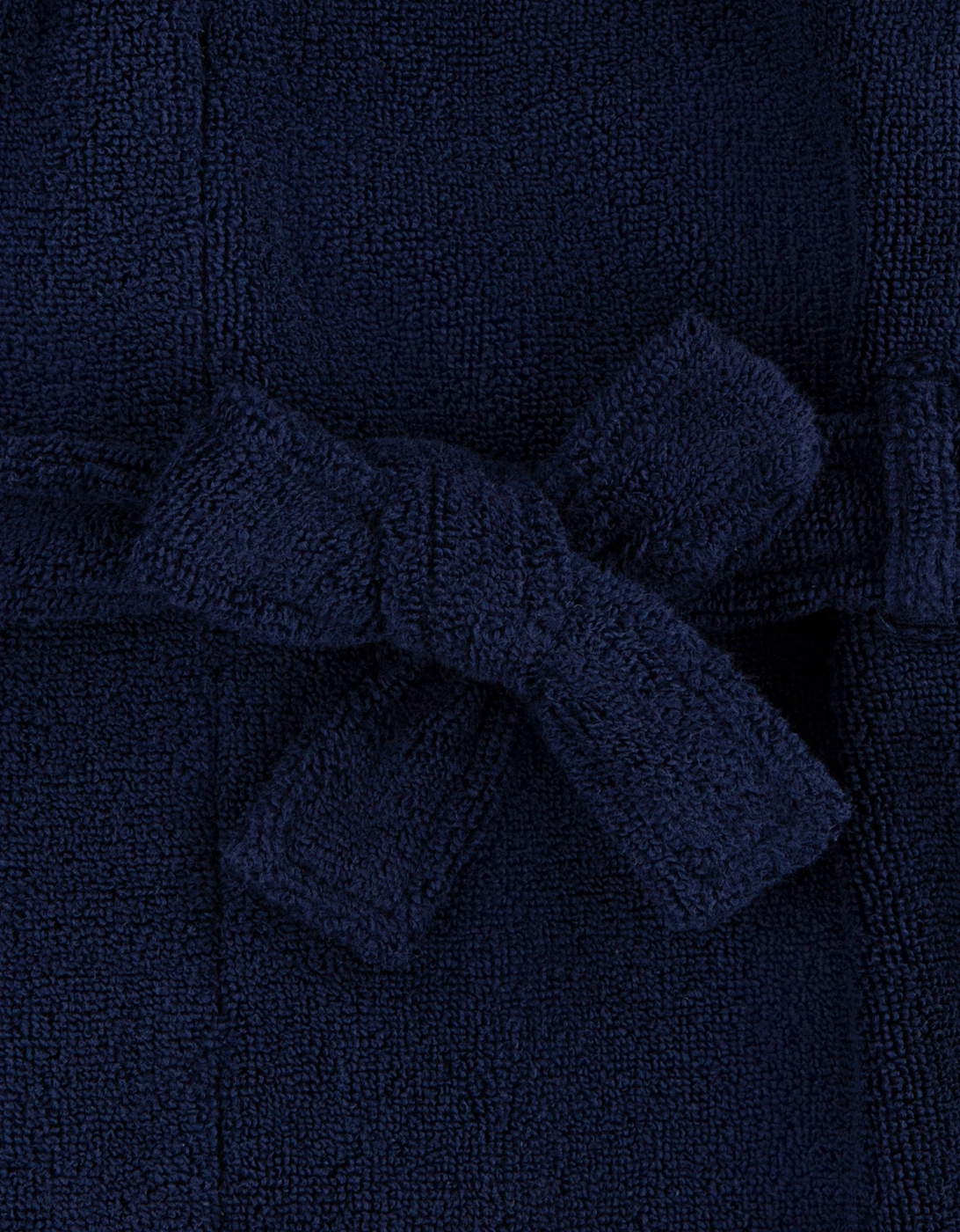 Boys Hooded Plush Terry Bathrobe in Navy