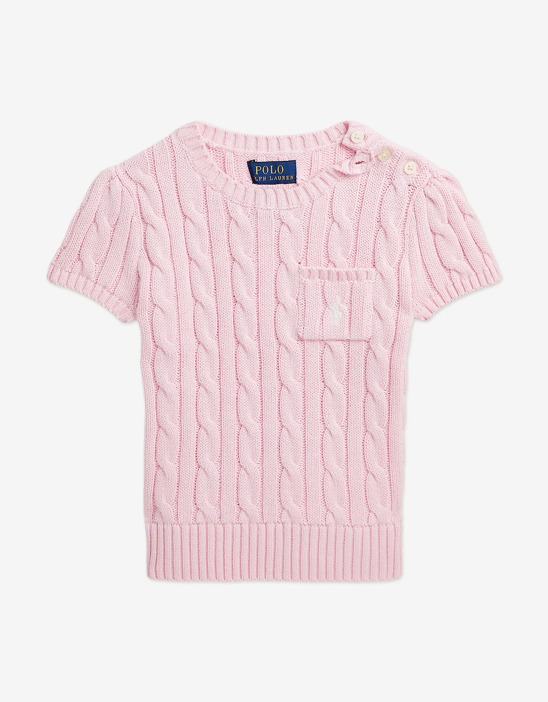 Girls Cable Knit Pullover in Pink, 5 of 4
