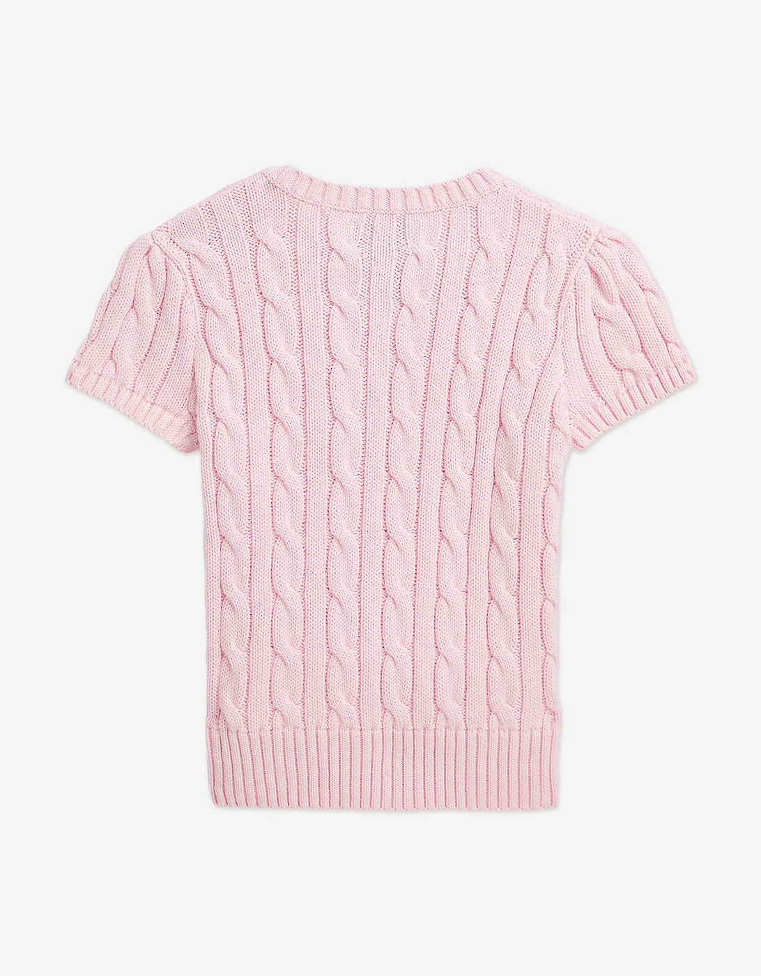Girls Cable Knit Pullover in Pink