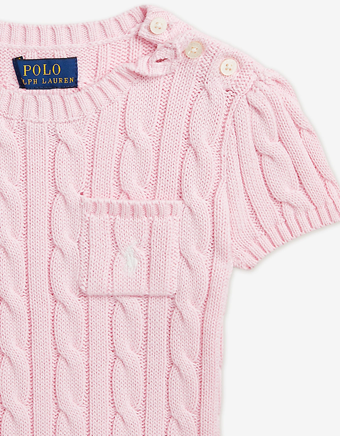 Girls Cable Knit Pullover in Pink
