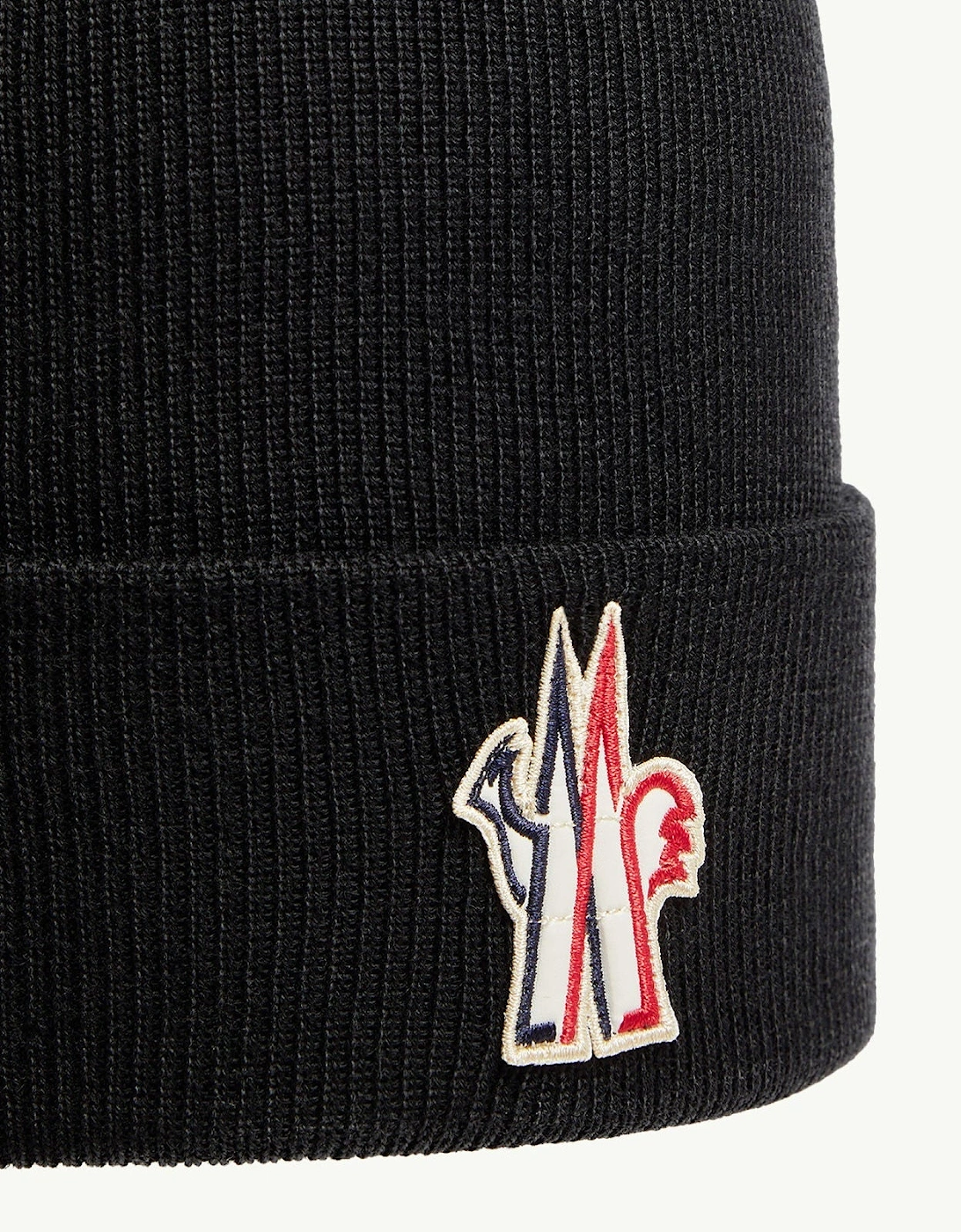 Moncler Grenoble Wool Beanie Hat Black