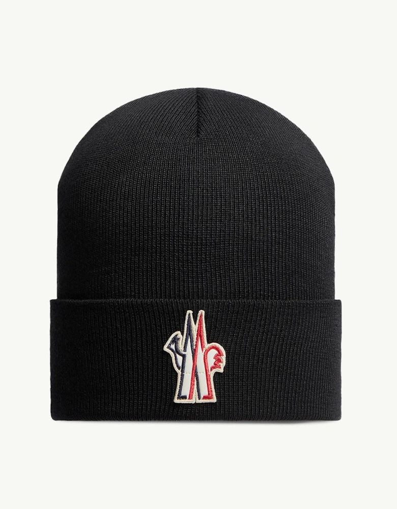 Moncler Grenoble Wool Beanie Hat Black
