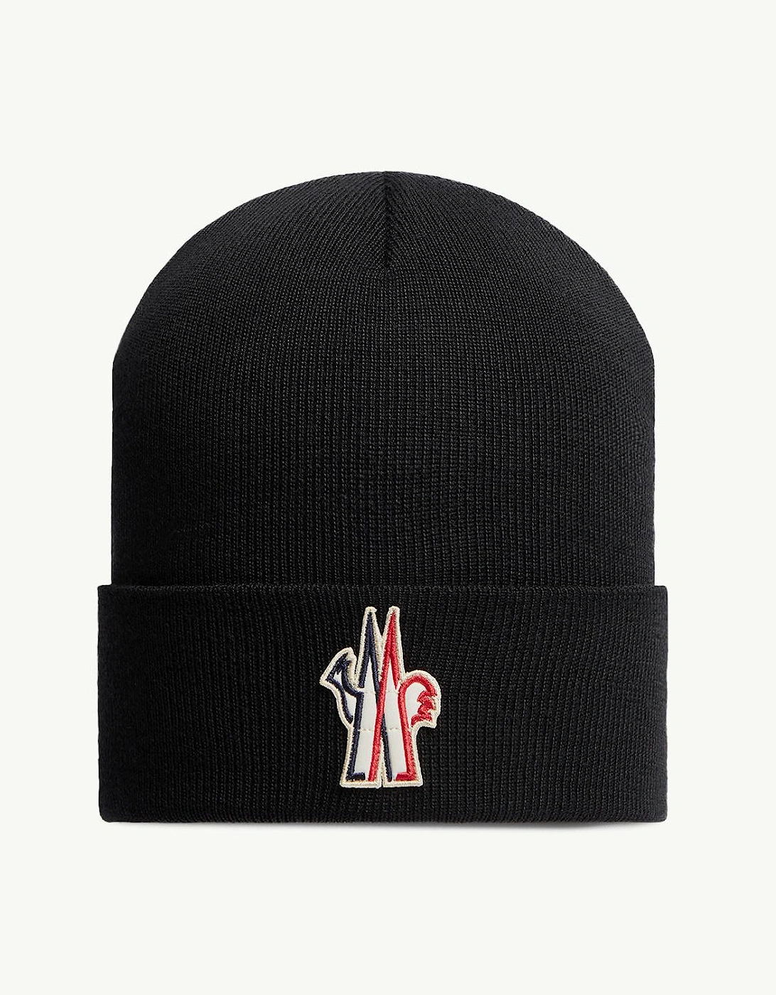 Men's Moncler Grenoble Wool Beanie Hat Black