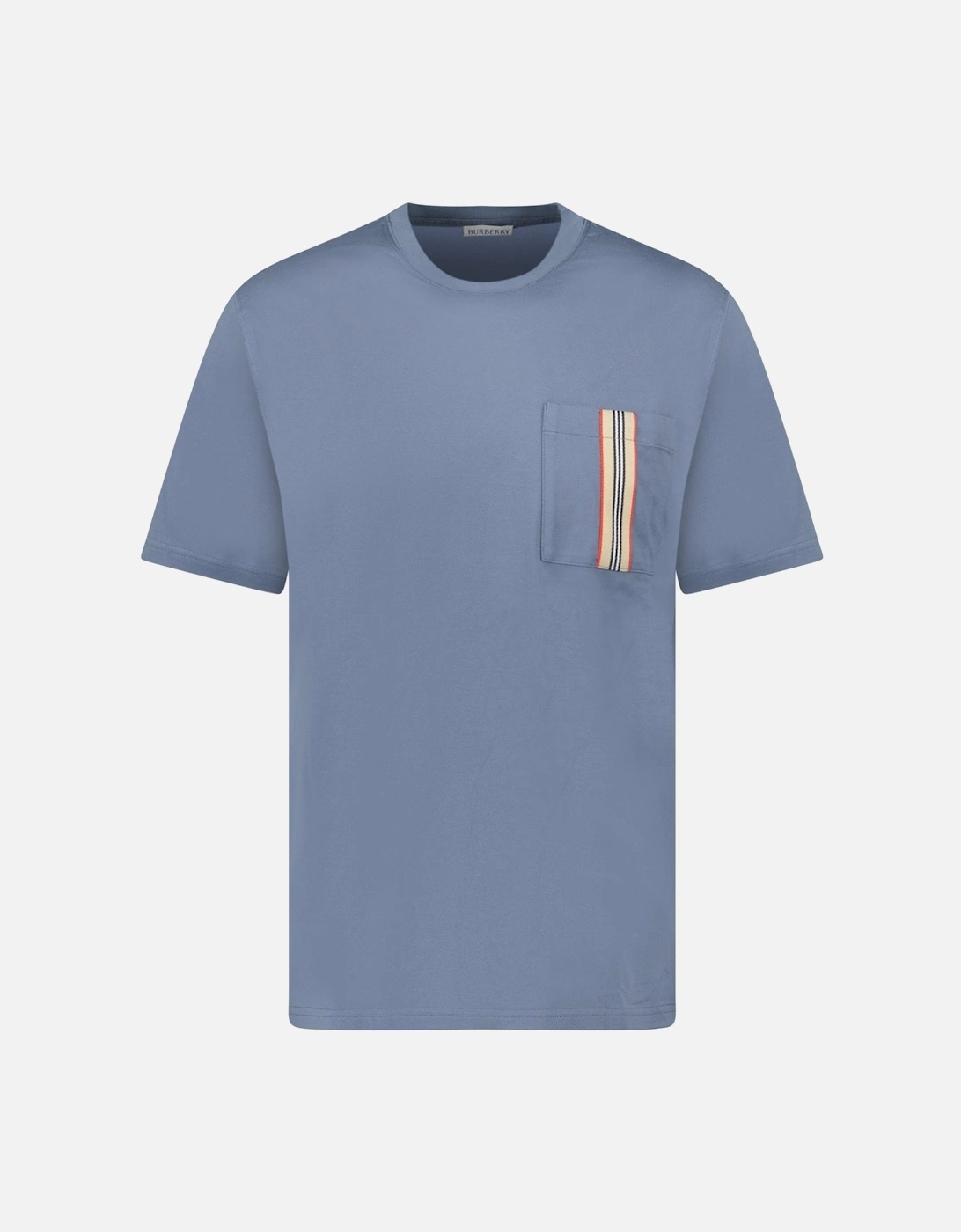 Burberry 'Ellison' Stripe Embroidery T-Shirt Carbon Blue
