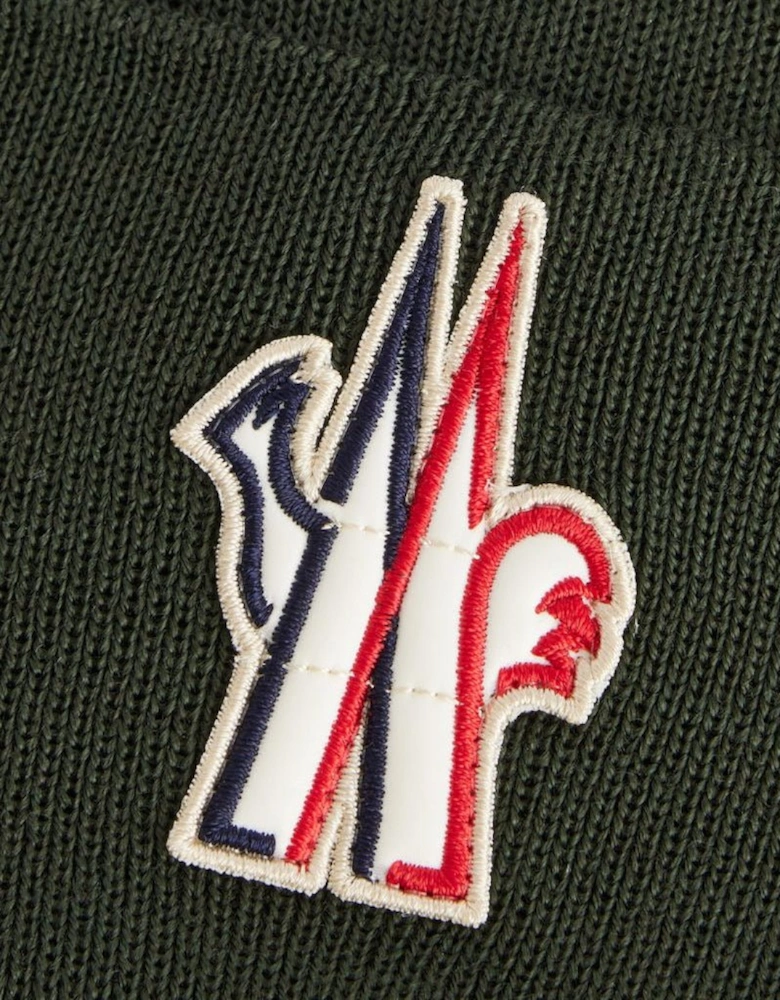 Moncler Grenoble Wool Beanie Hat Green