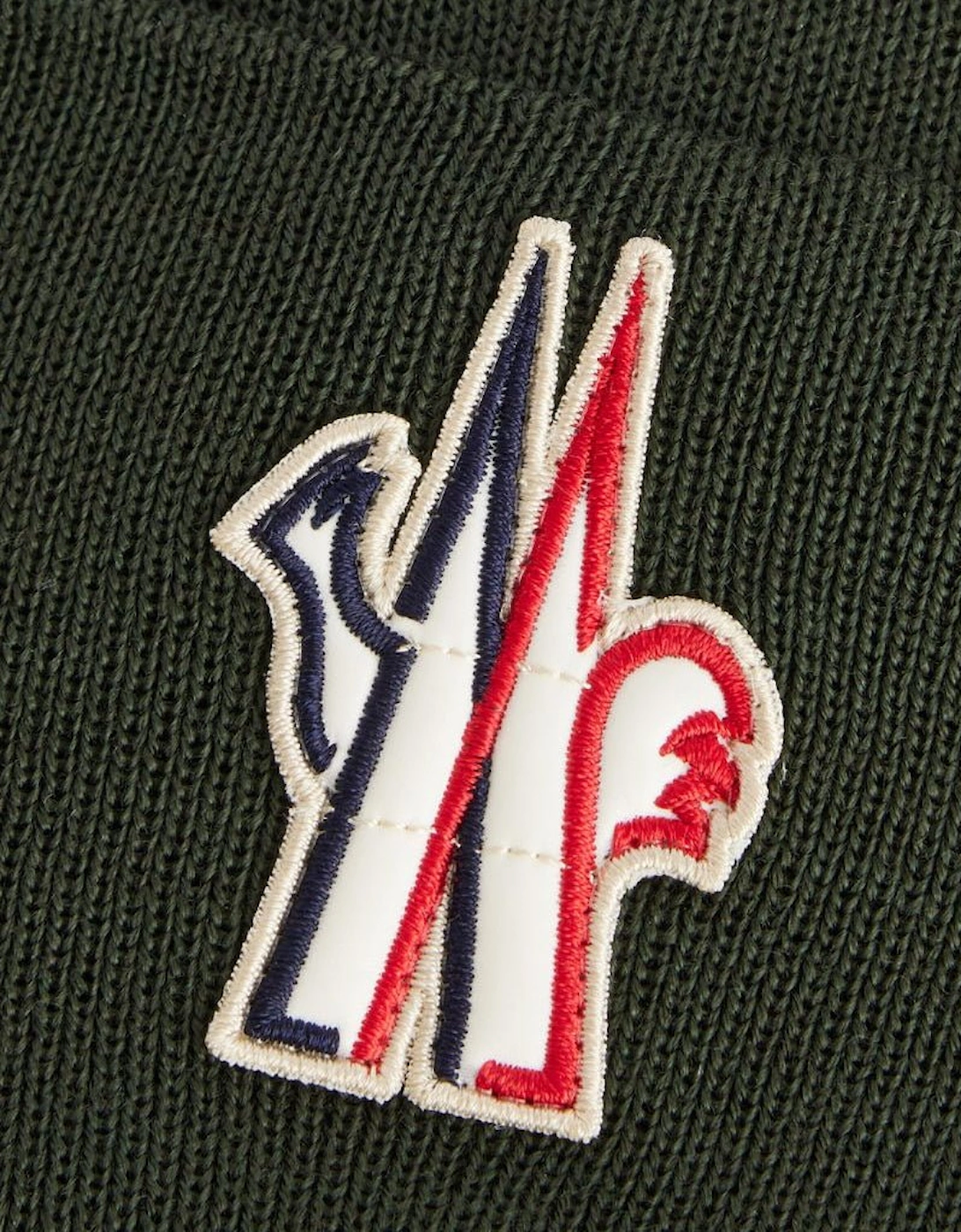 Moncler Grenoble Wool Beanie Hat Green