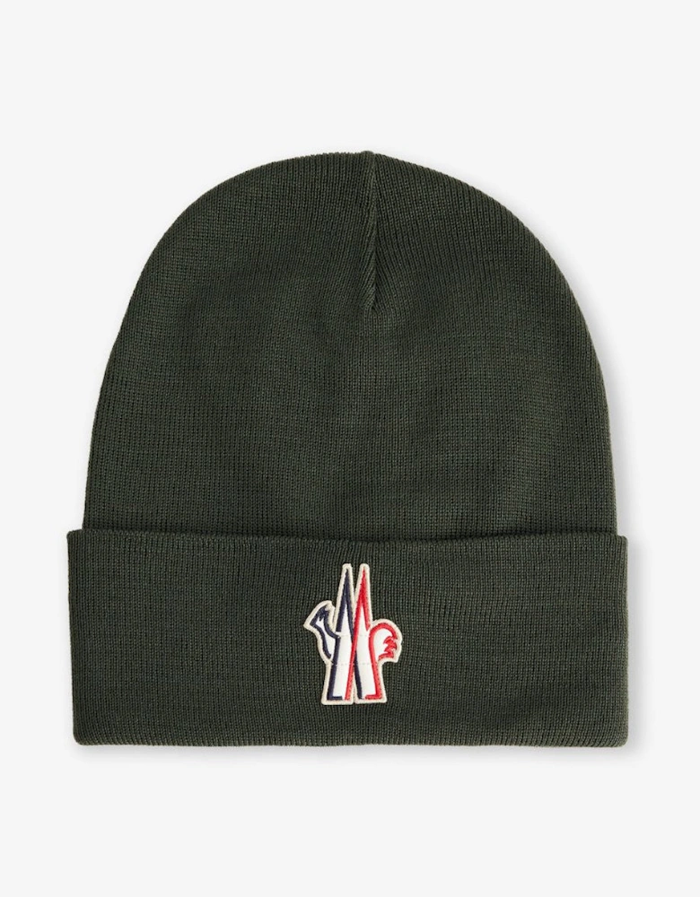 Moncler Grenoble Wool Beanie Hat Green