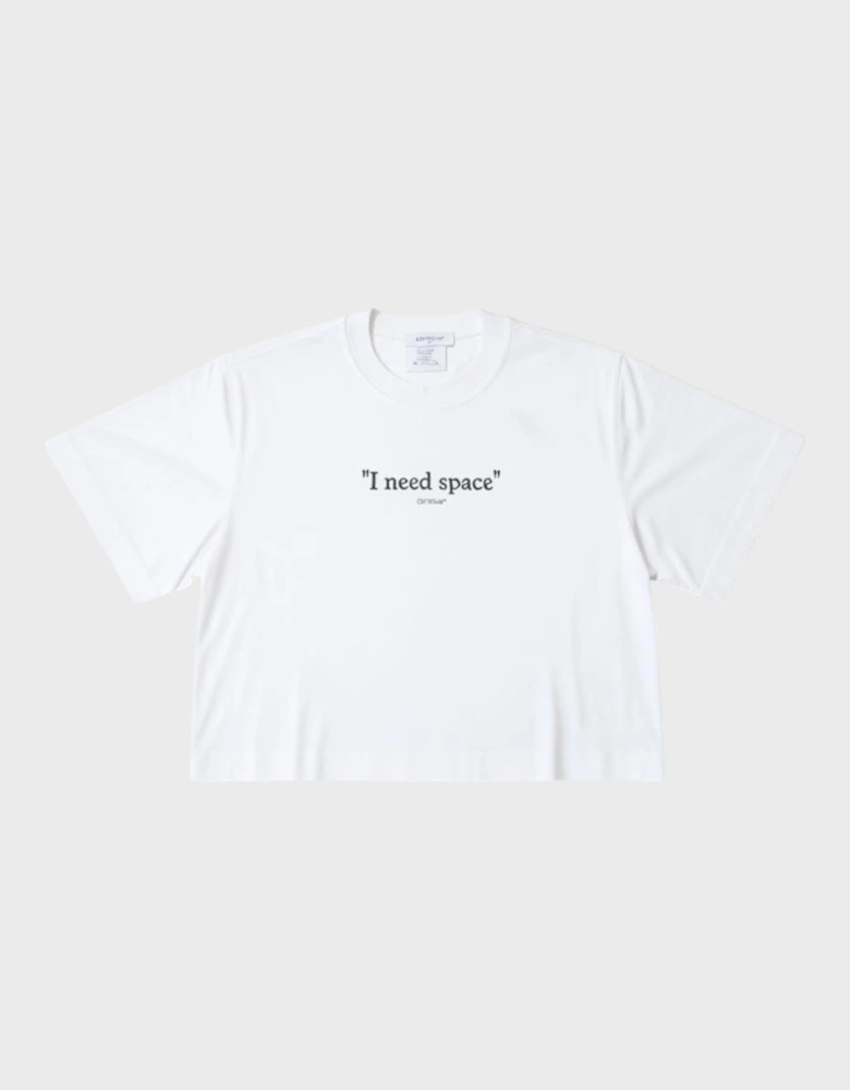 Thick Need Space Crop Tee White