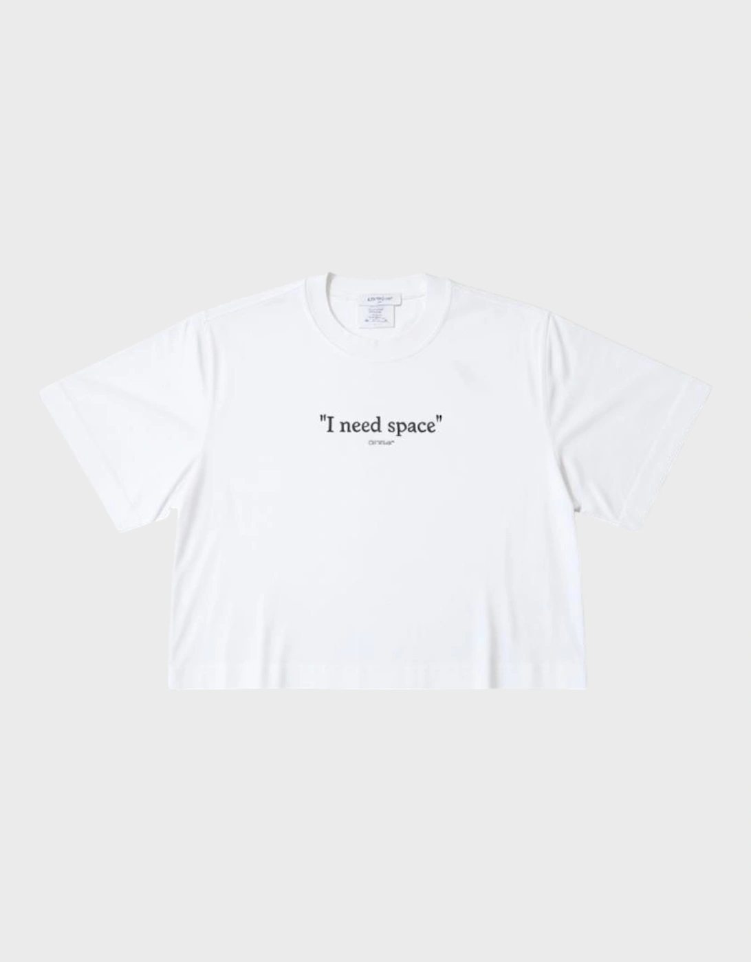 Women's Off-White Thick Need Space Crop Tee White - Size: 12