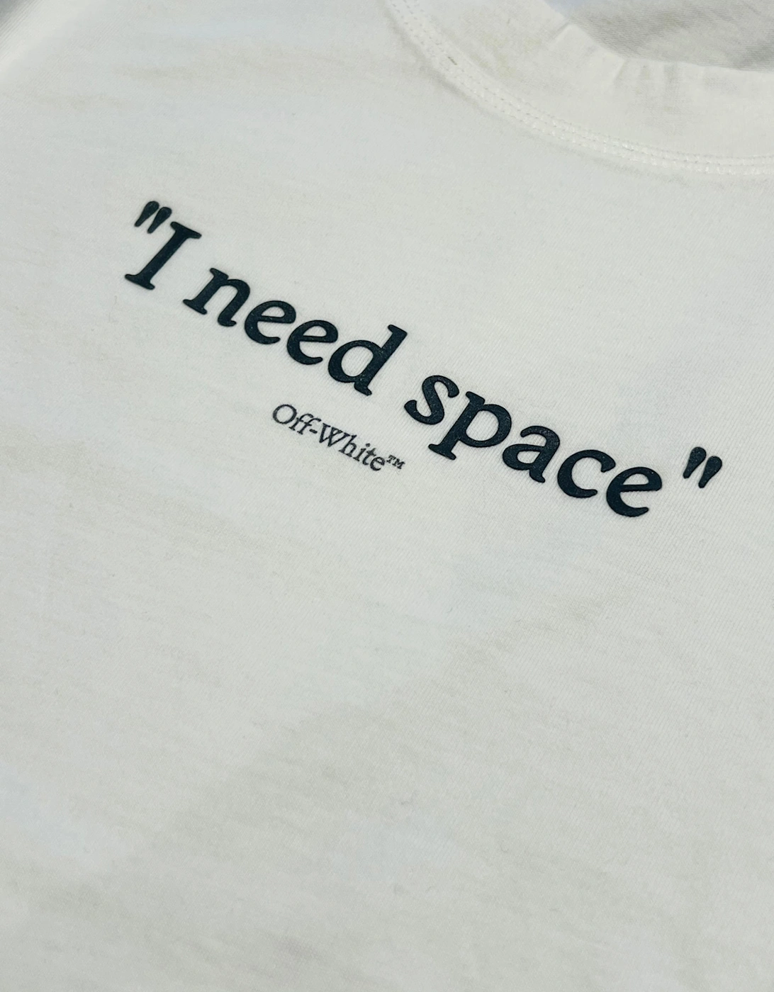 Thick Need Space Crop Tee White