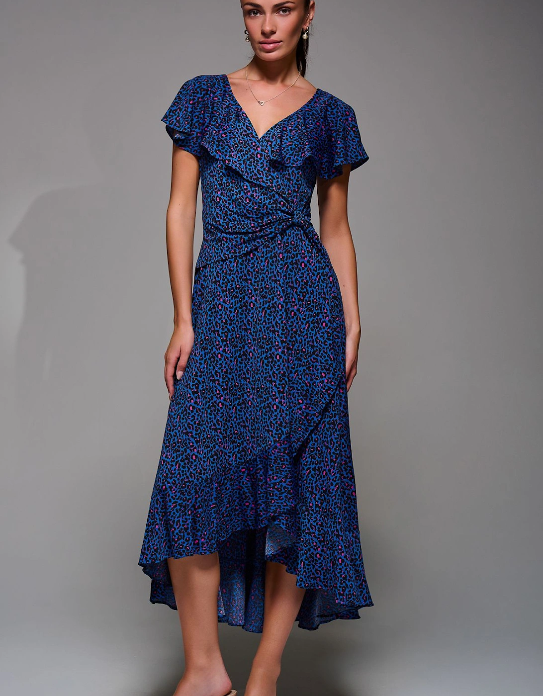 Animal Print Frill Maxi Dress, 2 of 1