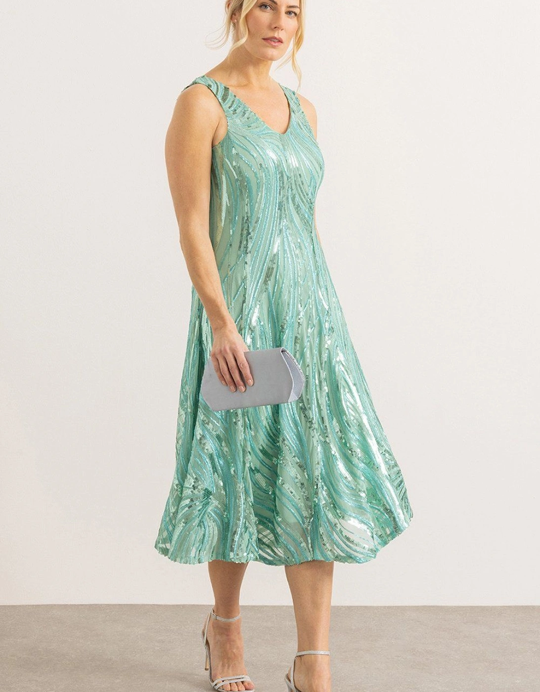 Sequinned Mesh Sleeveless Dress, 2 of 1