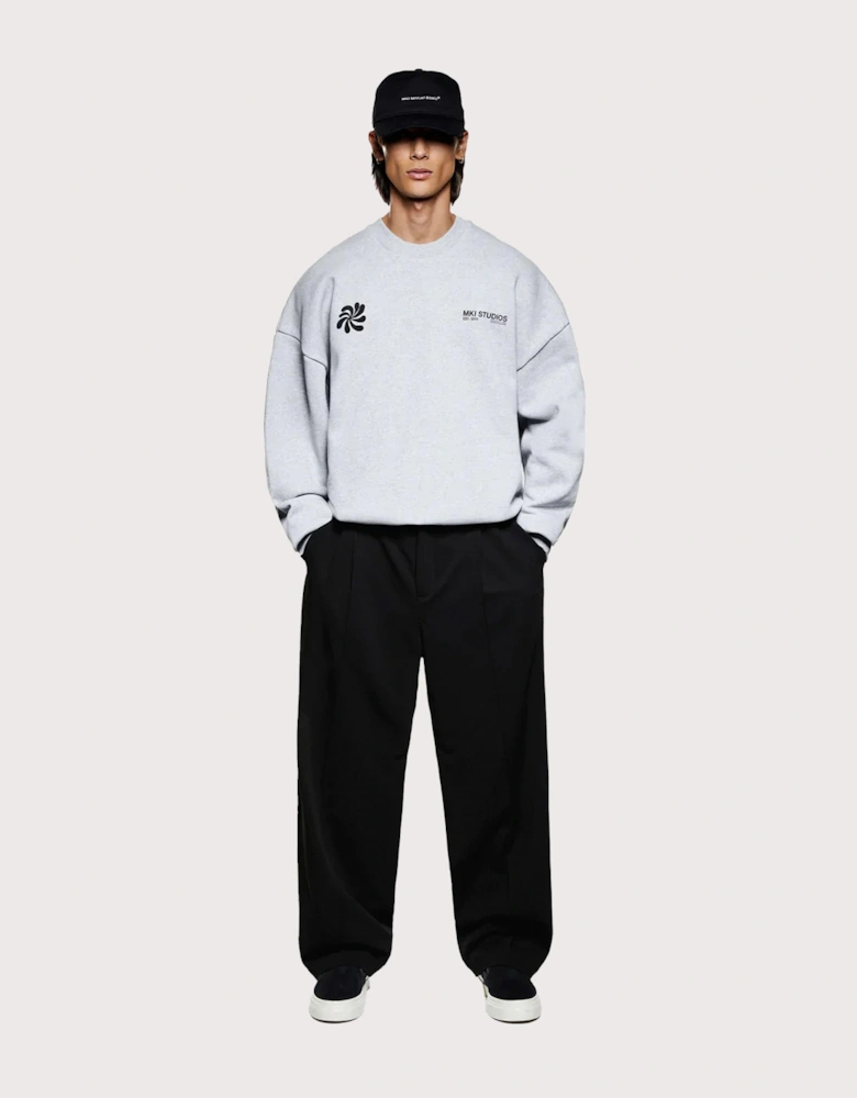 Oversized Abstract Crewneck Sweatshirt