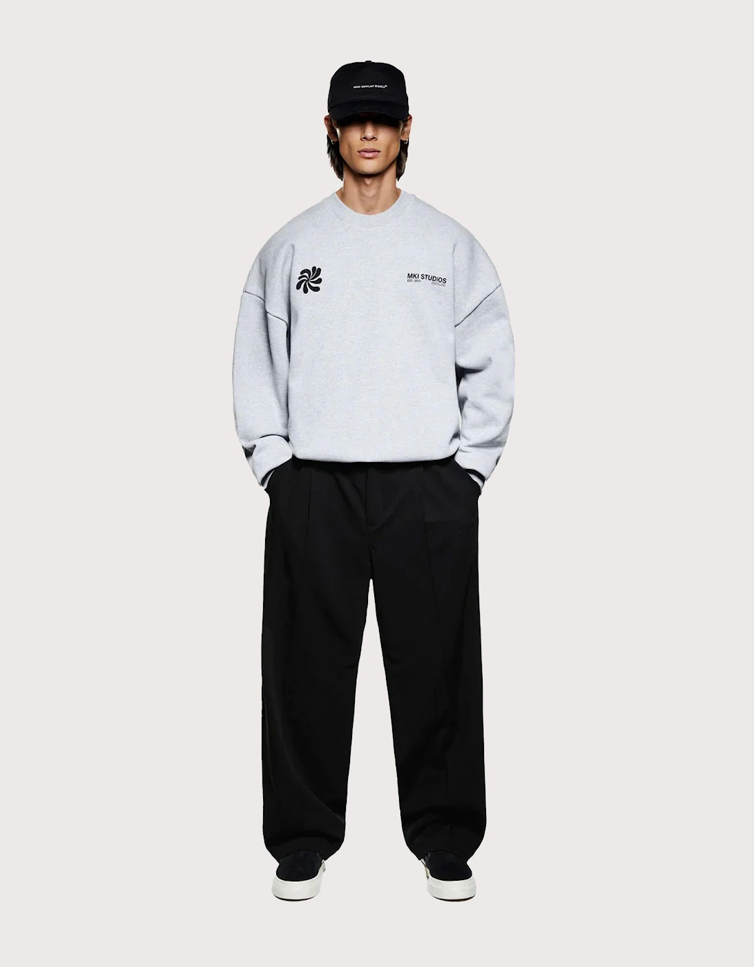 Oversized Abstract Crewneck Sweatshirt