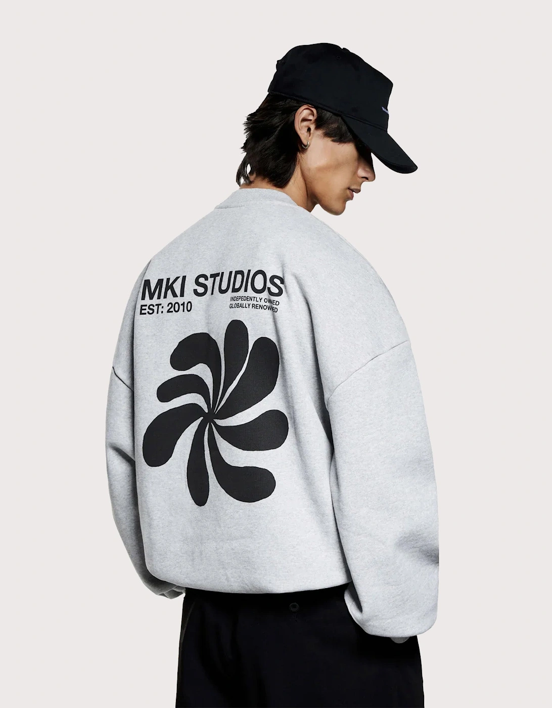 Oversized Abstract Crewneck Sweatshirt