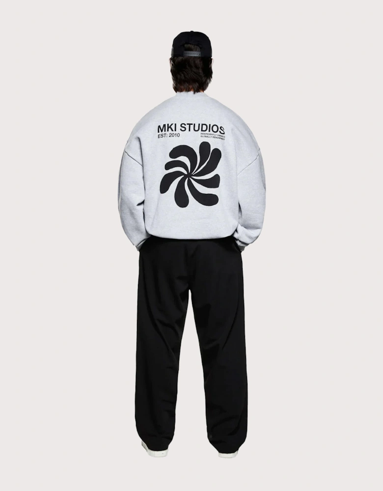 Oversized Abstract Crewneck Sweatshirt