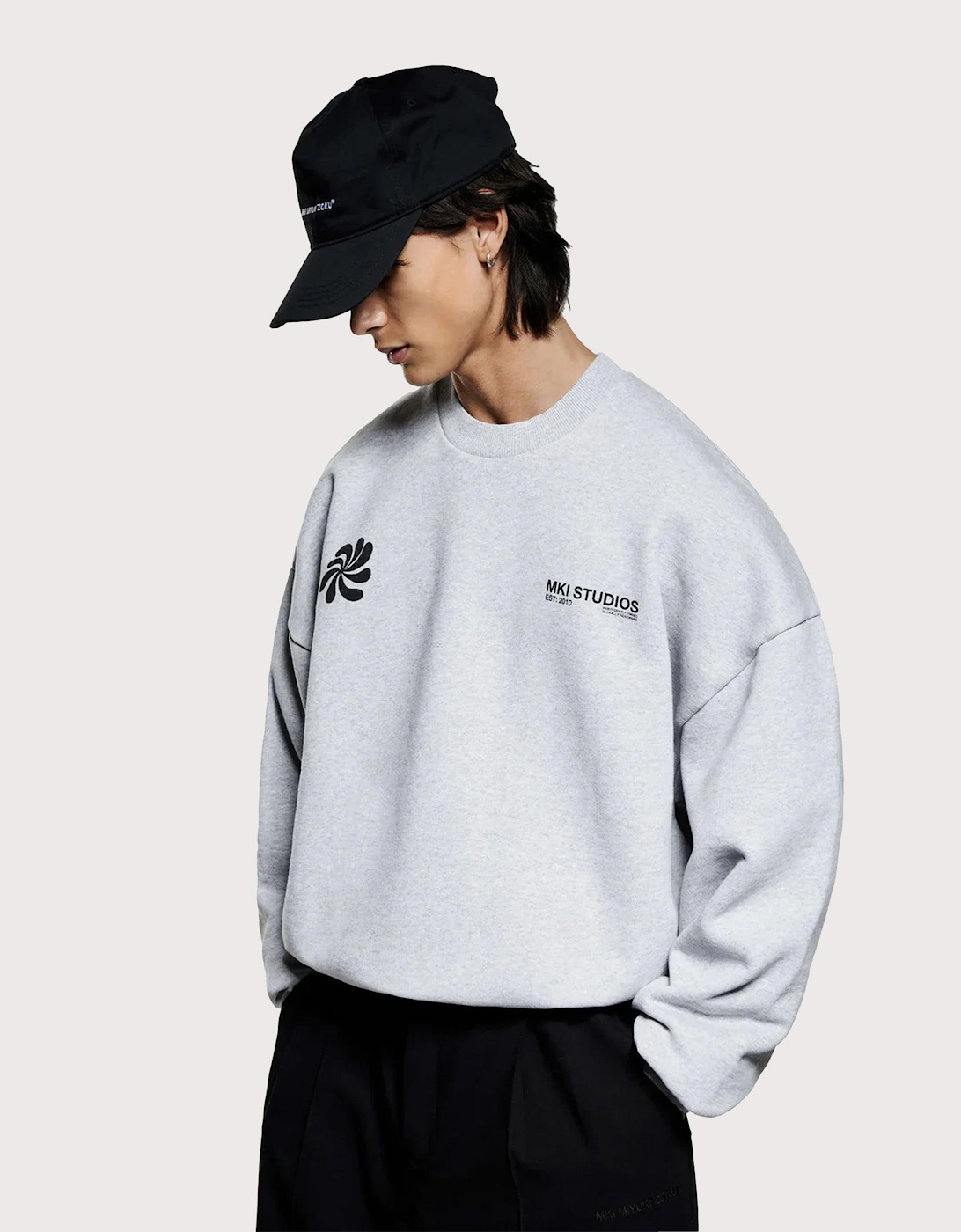 Oversized Abstract Crewneck Sweatshirt