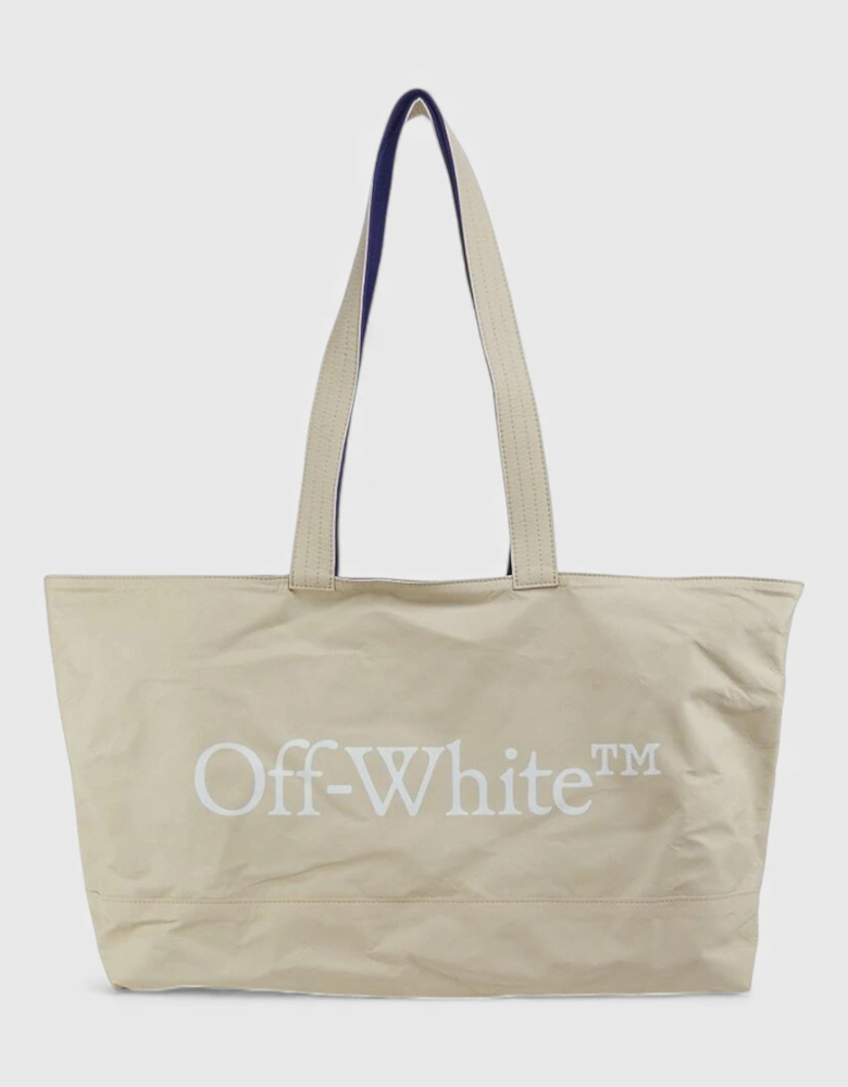 Reversible Tote Bag Beige Blue