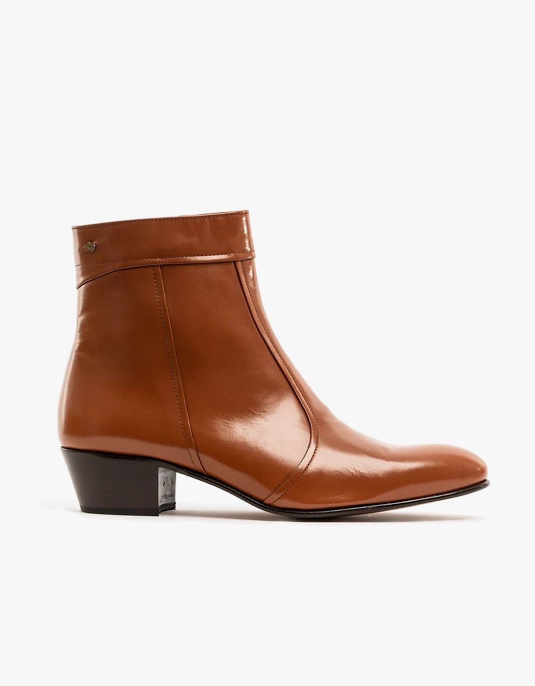 Men's Club Cubano EMMANUEL Mens Smooth Leather Cuban Heel Boots Cognac - Brown - Size: 9