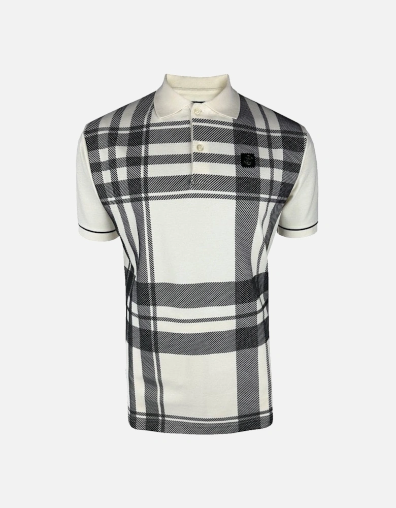 Oversize Check Panel Pique Polo TR/9041 - Ecru