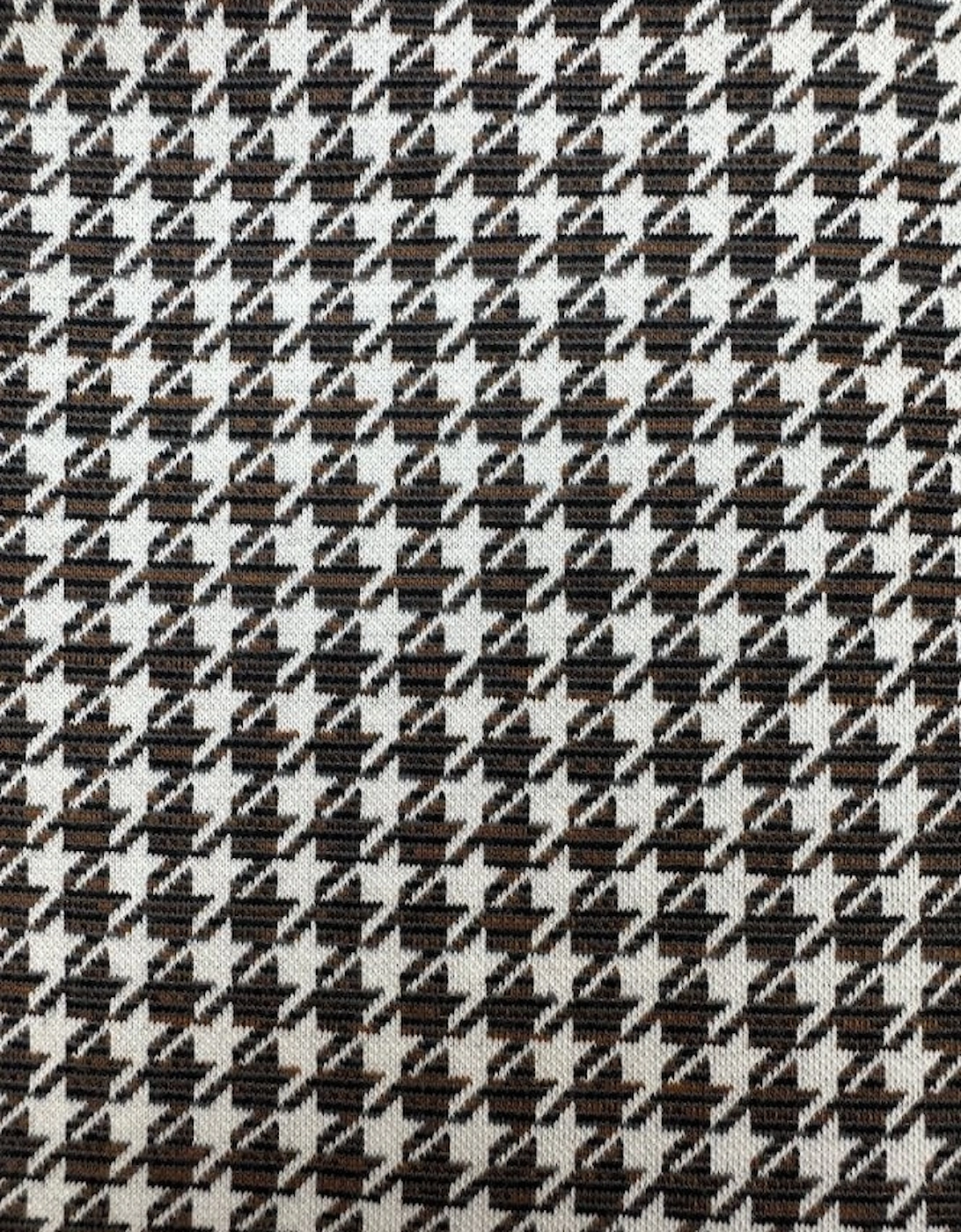 Houndstooth Panel Polo TR/9020  - Tan