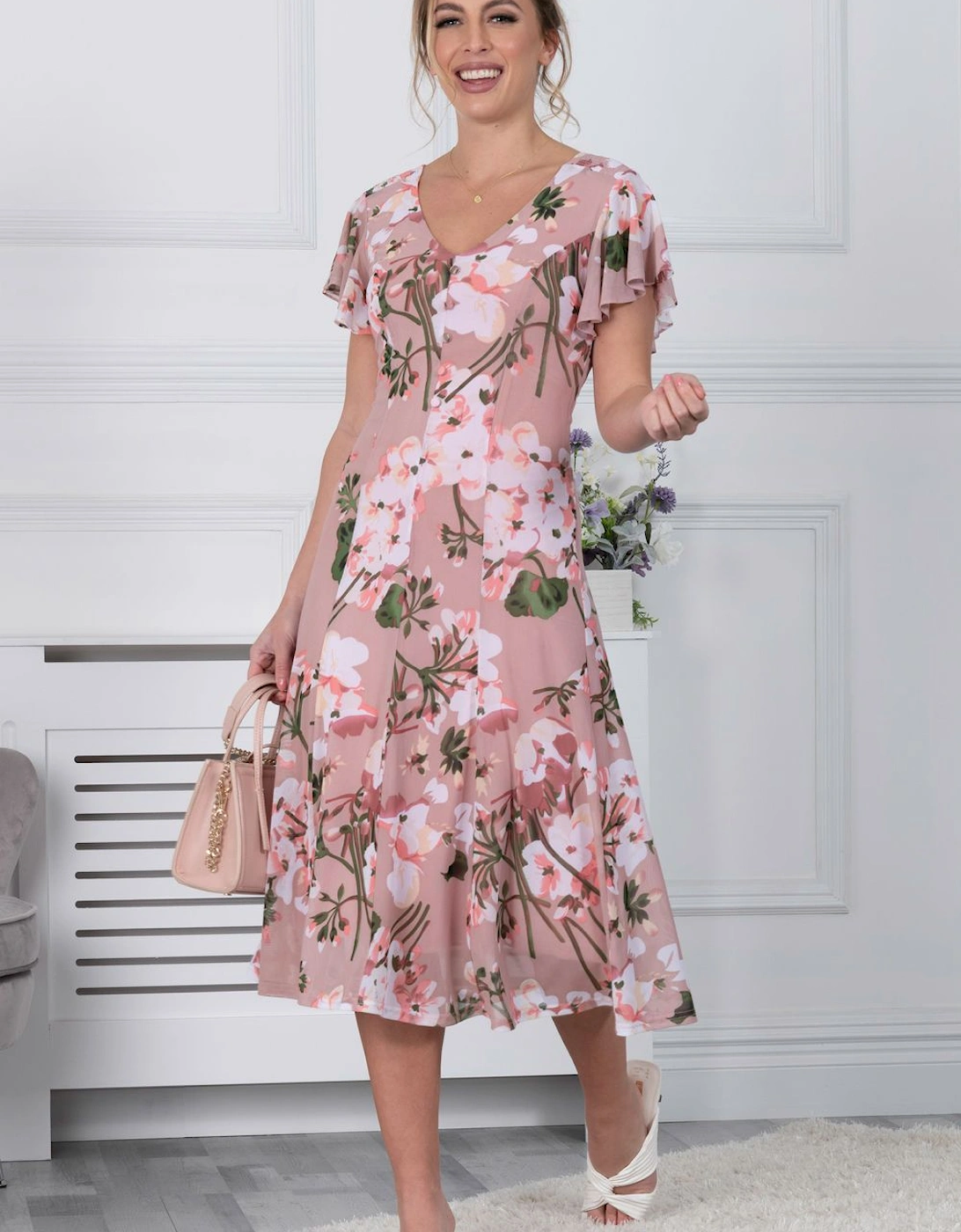 Acela Floral Print Mesh Dress, 2 of 1