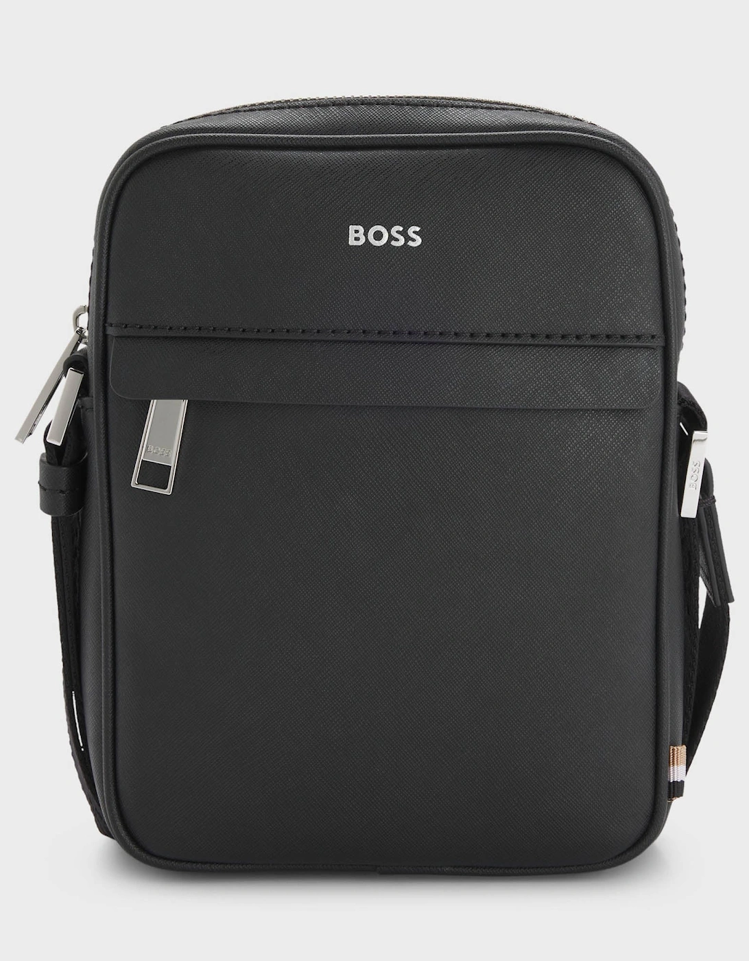 Boss Men's BOSS Orange Mens Reporter bag in faux leather with logo detail - Black 001