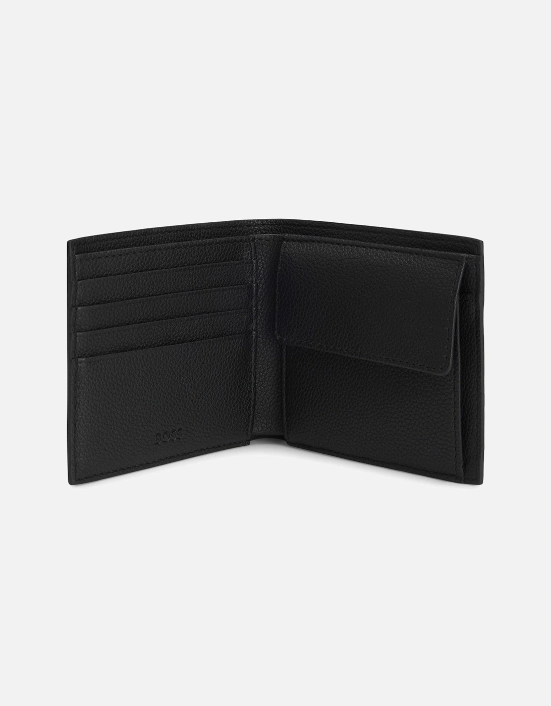 BOSS Orange Ray Mens Grained Faux-Leather Wallet with Logo Trim - Black 001