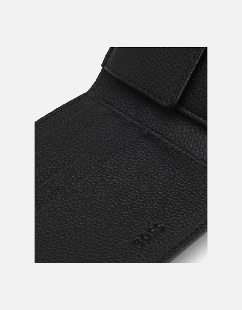 BOSS Orange Ray Mens Grained Faux-Leather Wallet with Logo Trim - Black 001