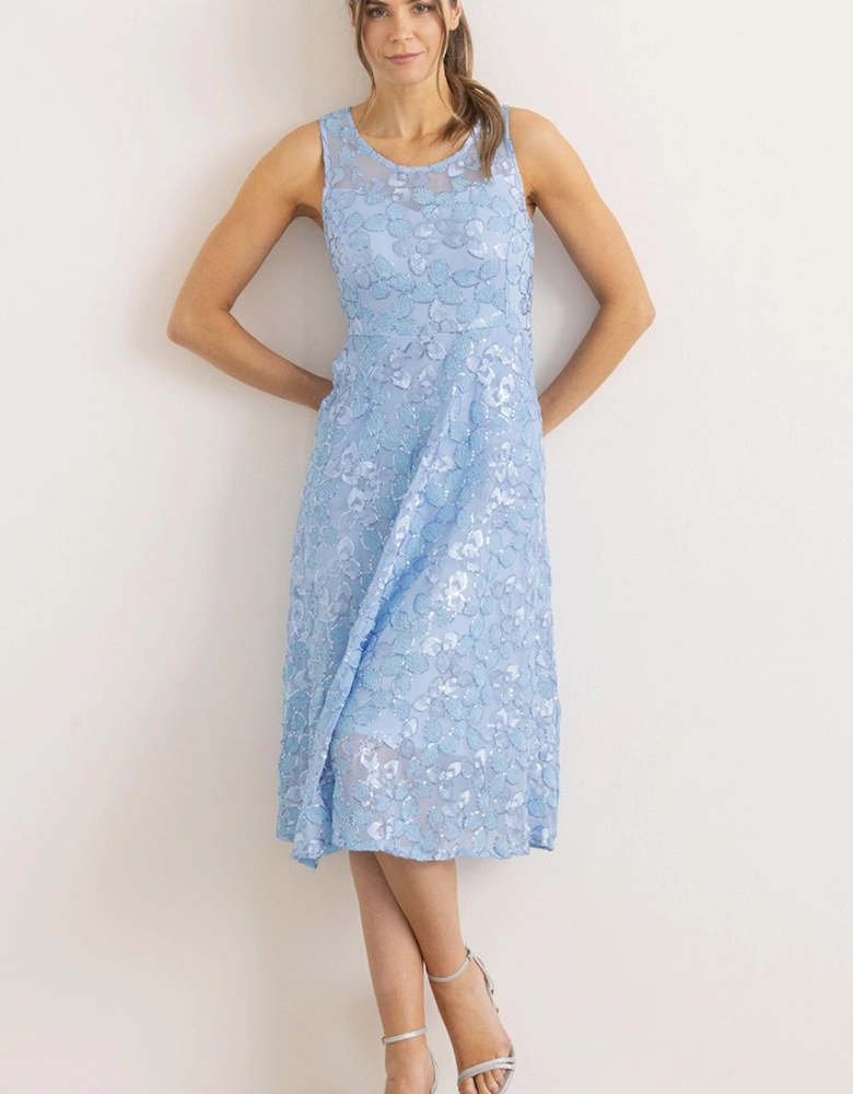 Sleeveless Sequin Mesh Dress