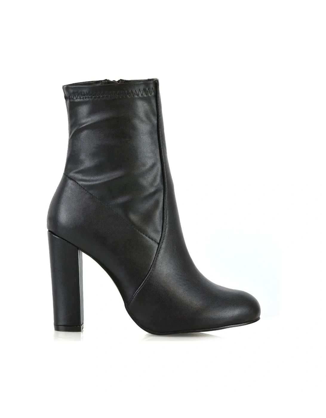 'Margot' Block High Heeled Zip-up Sock Ankle Boots, 2 of 1