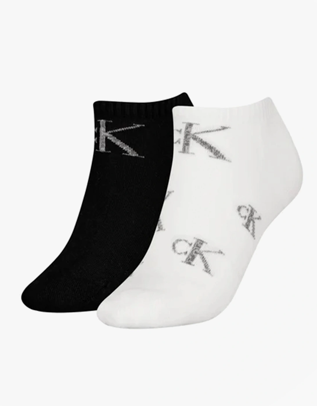 2 Pack Trainer Womens Ankle Socks White/Black